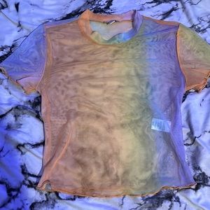 Crop shirt, see through, colorful